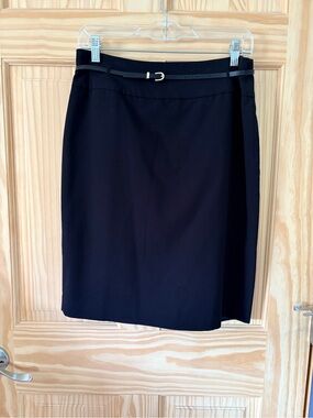 Liz Claiborne Black Pencil Skirt with Slim Waist Belt